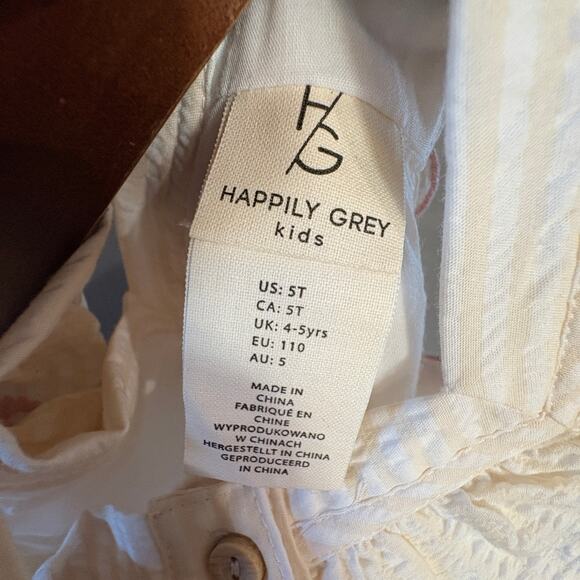 Happily Grey Kids Baby Girls Embroidered Top Cream‎ & Pink Size 5T/110cm - Picture 3 of 8